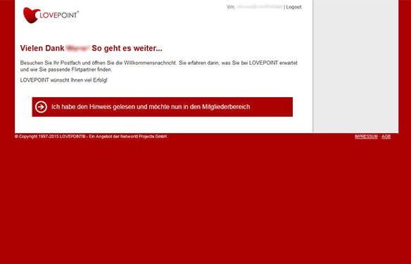 Zwar werden Sie nach dem Aktivierungslink gefragt, aber das Flirten kann sofort beginnen
