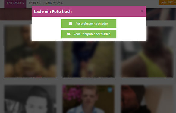 Das Hochladen von Bildern kann bei der Singlebörse über Webcam oder den Speicher erfolgen